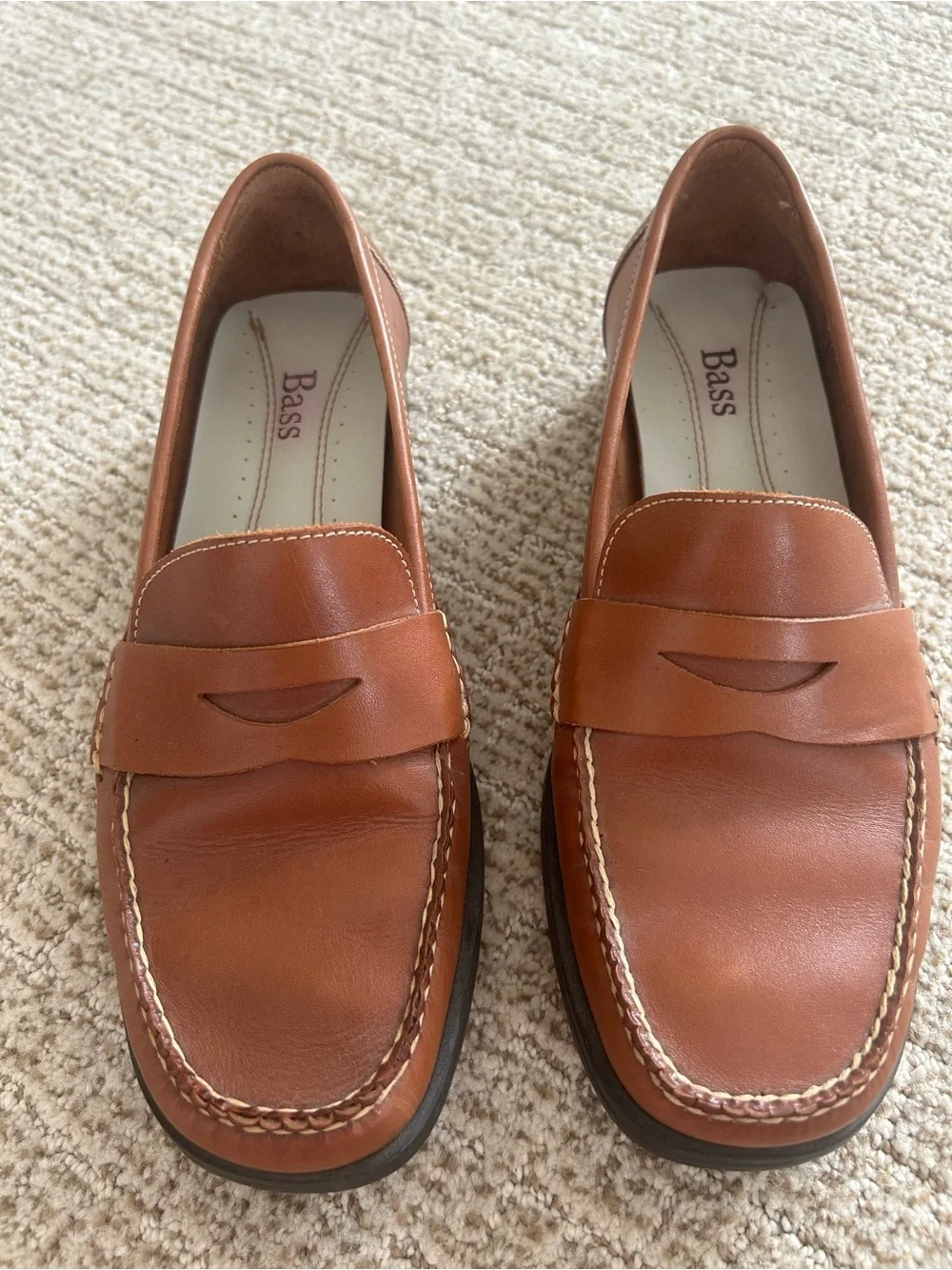 Bass Women’s Courtney Penny Loafers in Cognac Brown 7.5 W